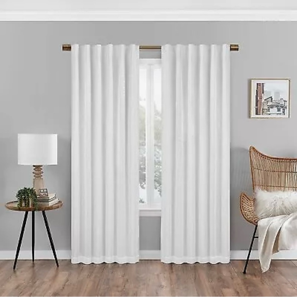 Set of 2 108"x50" Nora Solid Absolute Zero Blackout Curtain Panel White- Eclipse